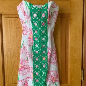 Lilly Pulitzer strapless sundress.